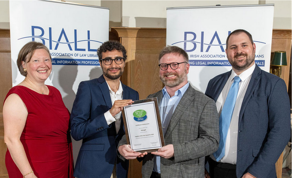 Vizlegal wins British and Irish Association of Law Librarians Supplier of the Year Award 2023